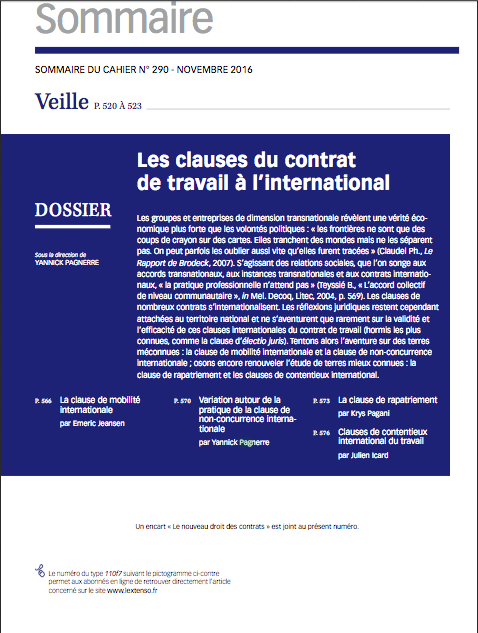 Variation autour de la pratique de la cause de non-concurrence internationale - Club des métiers du Droit
